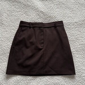 Babaton Brown Chisel Mini Skirt